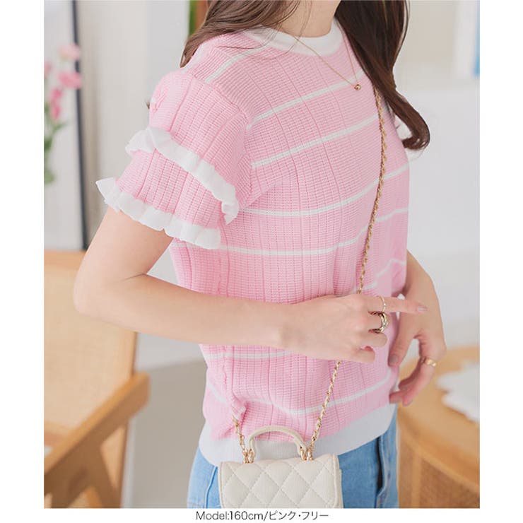 ティアードスリーブサマーニットトップス［N1223］サマーニット トップス 夏 | KOBE LETTUCE | 詳細画像8 