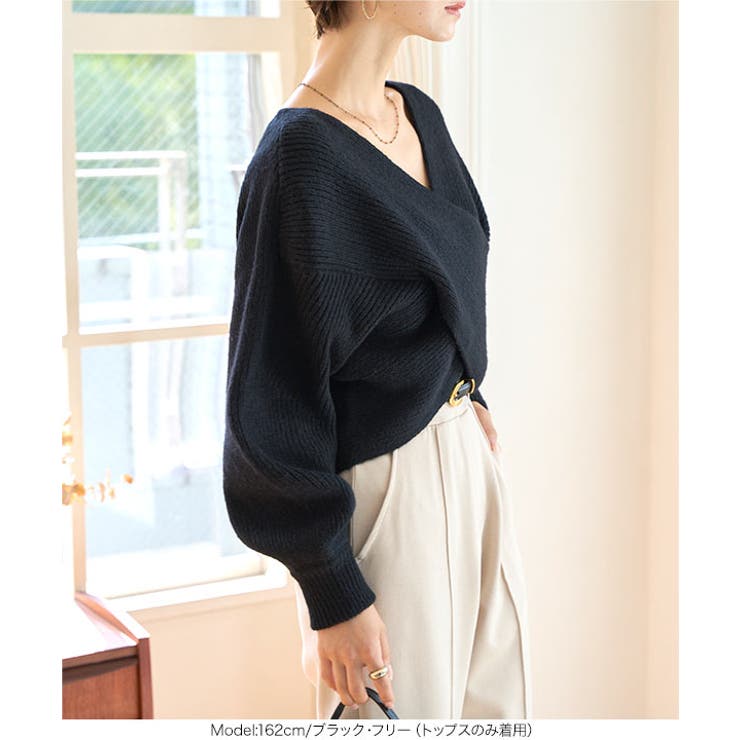 カシュクールトップス×前後2wayニットワンピース カシュクール