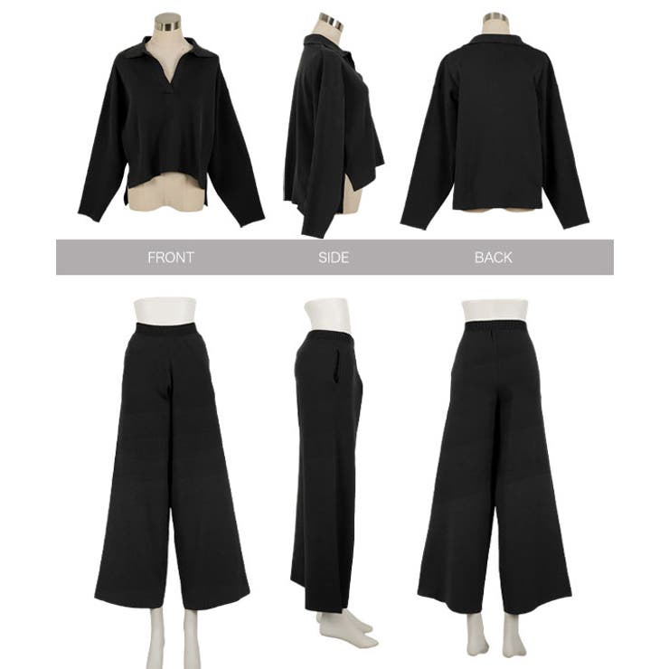 スポンディッシュニットスキッパートップス×ワイドパンツセットアップ トップス × | KOBE LETTUCE | 詳細画像16 