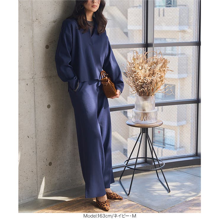 スポンディッシュニットスキッパートップス×ワイドパンツセットアップ トップス × | KOBE LETTUCE | 詳細画像6 