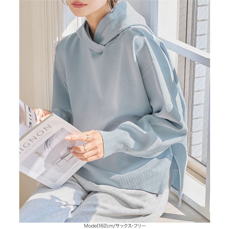 スポンディッシュニットフーディートップス［N1238］ ニット フーディー | KOBE LETTUCE | 詳細画像8 