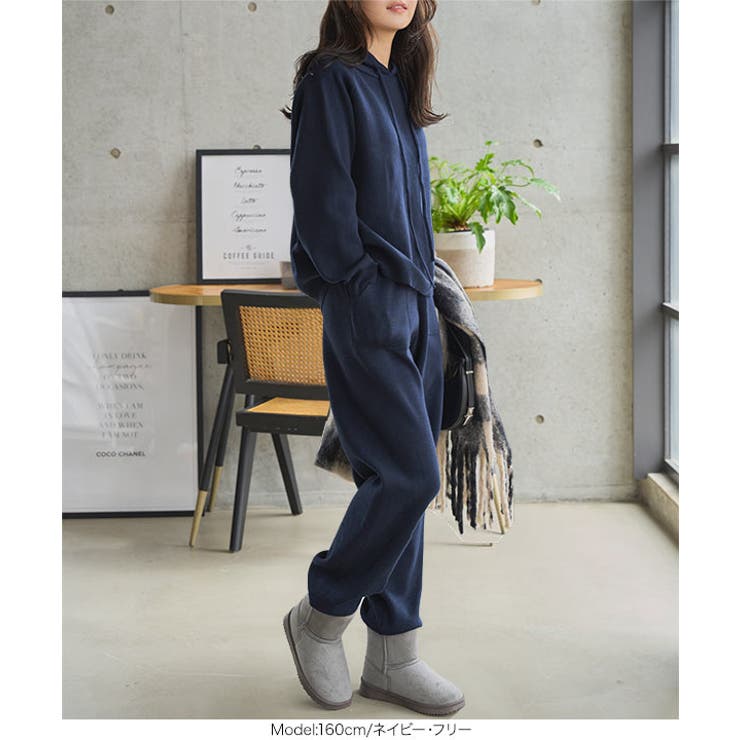 ニットフーディジョガーパンツセットアップ ニット セットアップ[品番