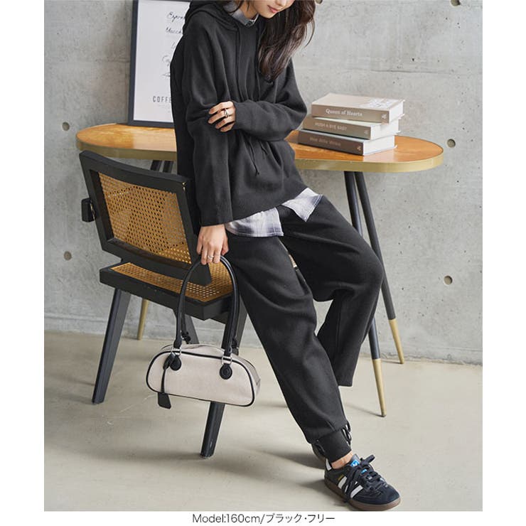 ニットフーディジョガーパンツセットアップ ニット セットアップ[品番