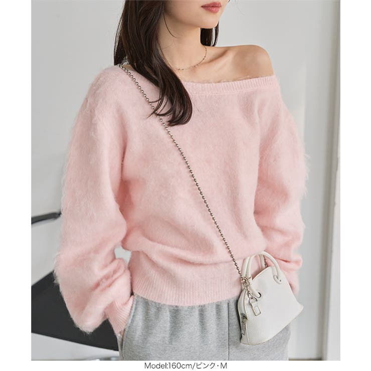 オフショルダーシャギーニットトップス オフショルダー シャギー | KOBE LETTUCE | 詳細画像3 