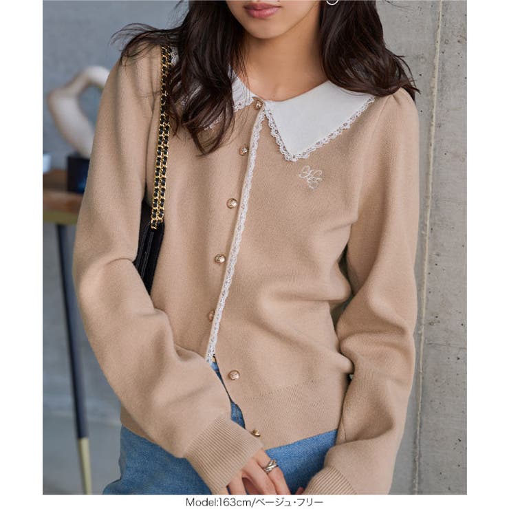 レースつき襟ニット［N1265］ レースつき 襟ニット | KOBE LETTUCE | 詳細画像5 