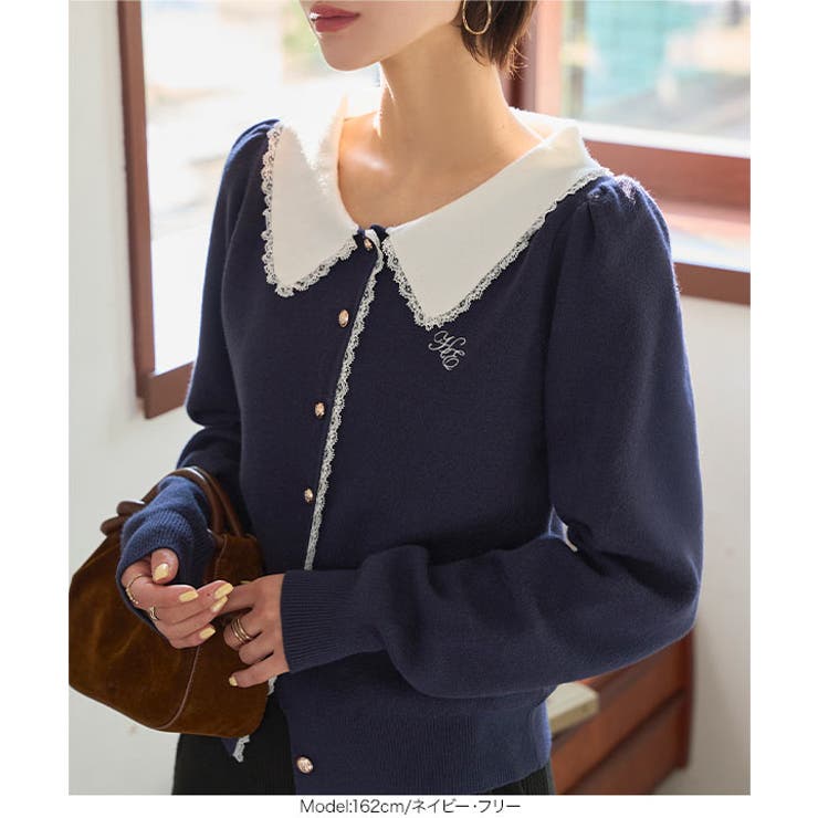 レースつき襟ニット［N1265］ レースつき 襟ニット | KOBE LETTUCE | 詳細画像8 