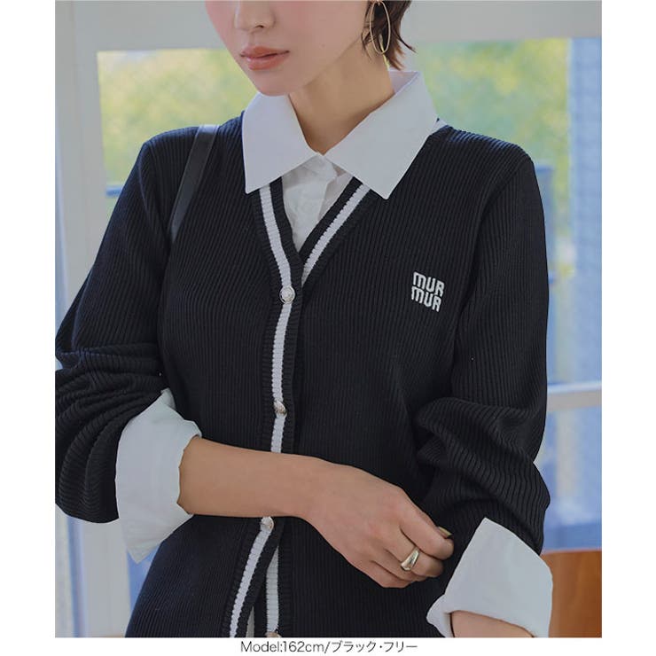 襟ドッキングニットカーディガン［N1268］ 襟ドッキング ニットカーディガン | KOBE LETTUCE | 詳細画像6 