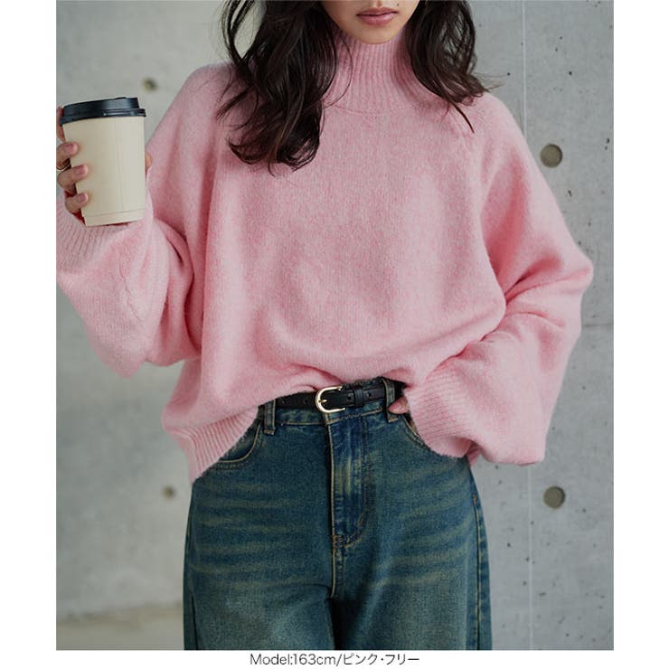 ハイネック起毛糸ニットトップス ハイネック ニット | KOBE LETTUCE | 詳細画像2 