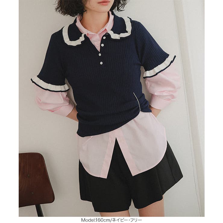 ピコレースポロニットトップス［N1270］ ポロニット トップス | KOBE LETTUCE | 詳細画像5 