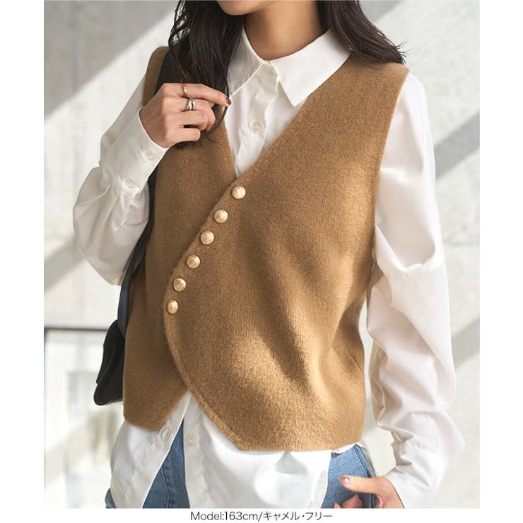 ゴールドボタンニットベスト ゴールドボタン ニットベスト | KOBE LETTUCE | 詳細画像5 