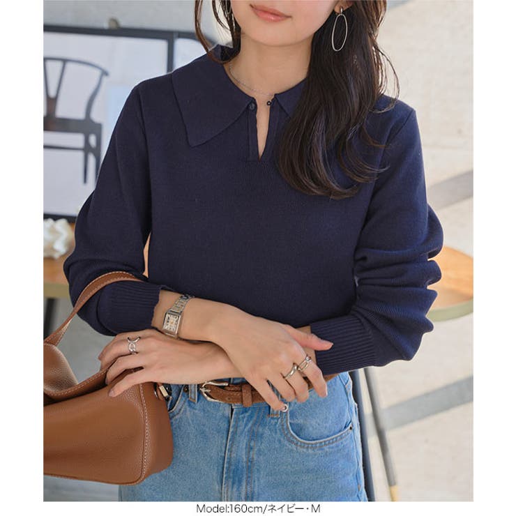 2wayポロニットトップス［N1286］ 2wayポロニットトップス レディース | KOBE LETTUCE | 詳細画像3 