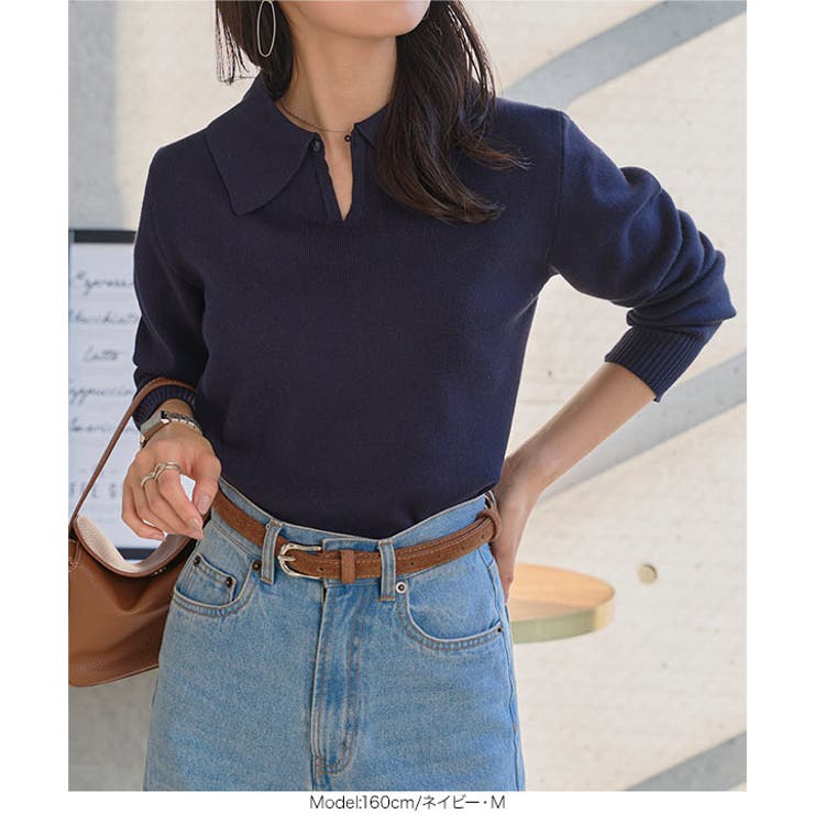 2wayポロニットトップス［N1286］ 2wayポロニットトップス レディース | KOBE LETTUCE | 詳細画像4 