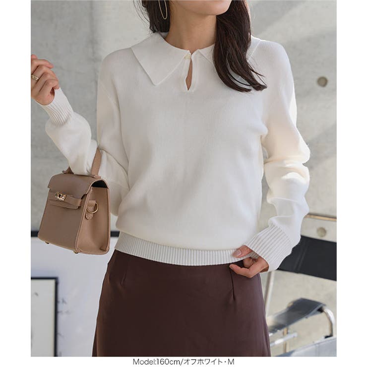 2wayポロニットトップス［N1286］ 2wayポロニットトップス レディース | KOBE LETTUCE | 詳細画像5 