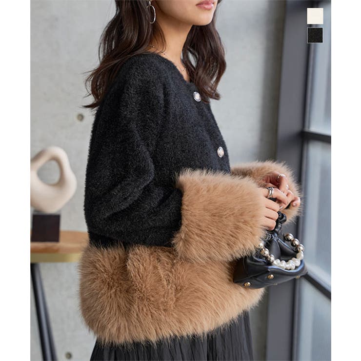 ファードッキング金ボタンニットジャケットコート ファードッキング 金ボタン | KOBE LETTUCE | 詳細画像1 