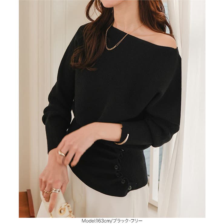 ウエストボタンドルマンニット ウエストボタン ドルマンニット | KOBE LETTUCE | 詳細画像3 