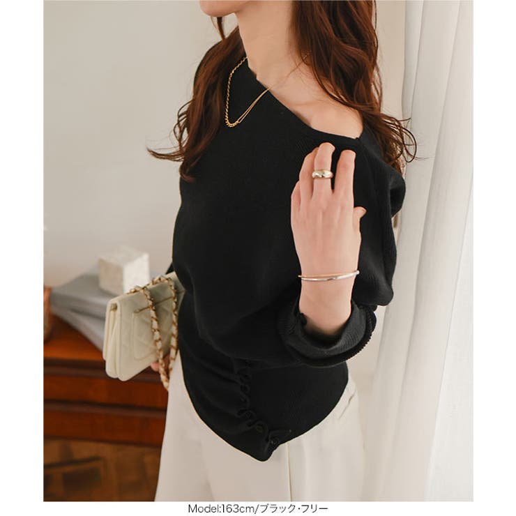 ウエストボタンドルマンニット ウエストボタン ドルマンニット | KOBE LETTUCE | 詳細画像4 