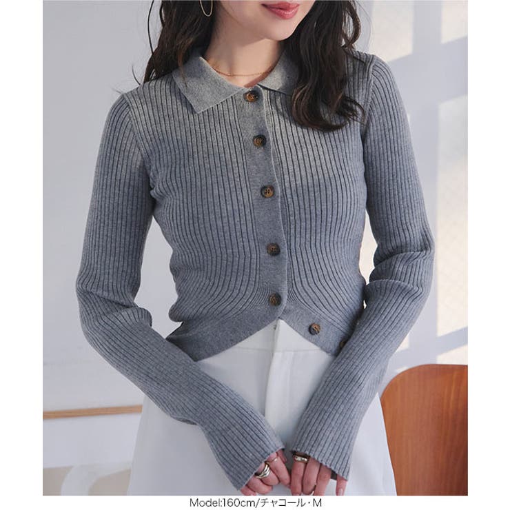 裾ラウンドポロカーディガン［N1305］ 裾ラウンド ポロカーディガン | KOBE LETTUCE | 詳細画像4 