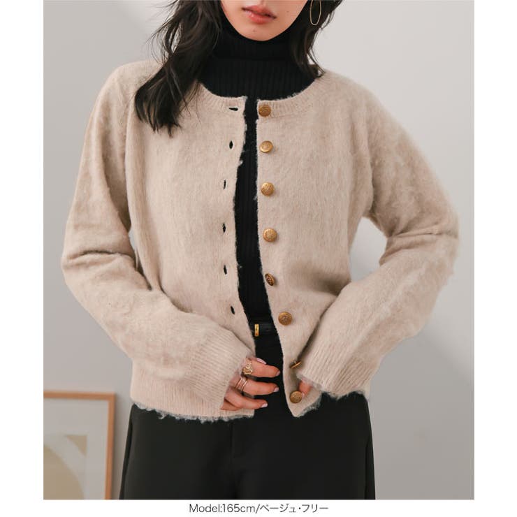 ゴールドボタンニットカーディガン［N1308］ ゴールドボタン ニットカーディガ… | KOBE LETTUCE | 詳細画像6 