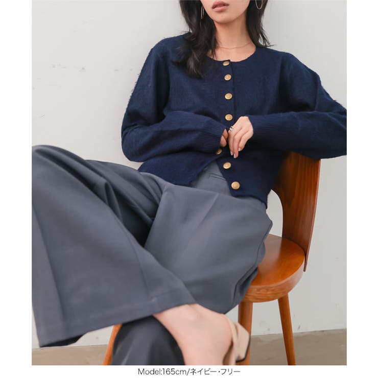 ゴールドボタンニットカーディガン［N1308］ ゴールドボタン ニットカーディガ… | KOBE LETTUCE | 詳細画像8 