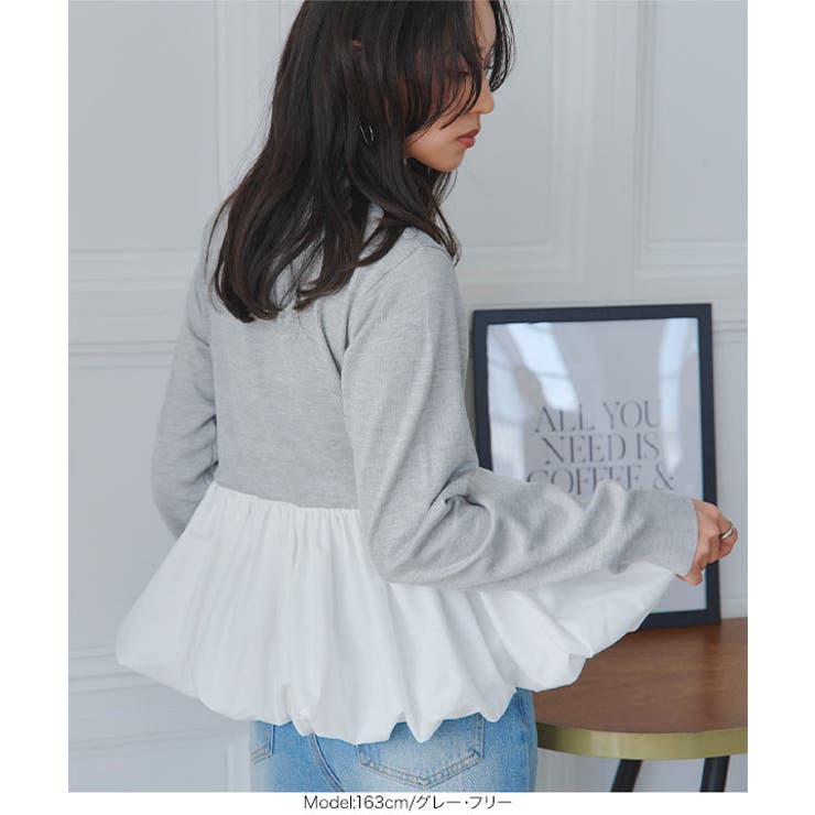 バルーンドッキングニットポロ［N1314］ ペプラムトップス ニット | KOBE LETTUCE | 詳細画像9 