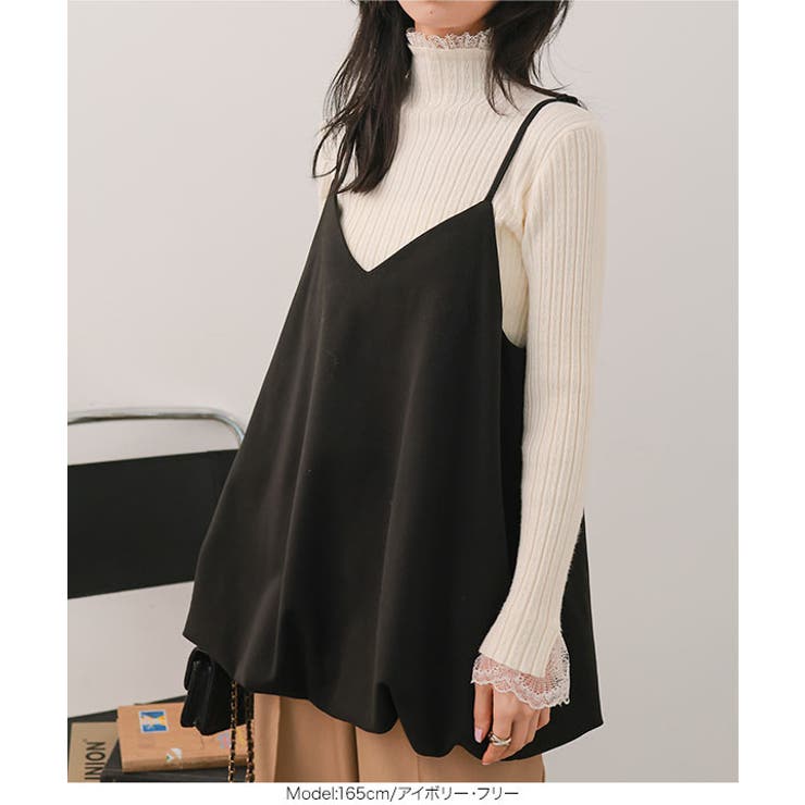 袖口レースリブニット［N1326］ ニット セーター | KOBE LETTUCE | 詳細画像4 