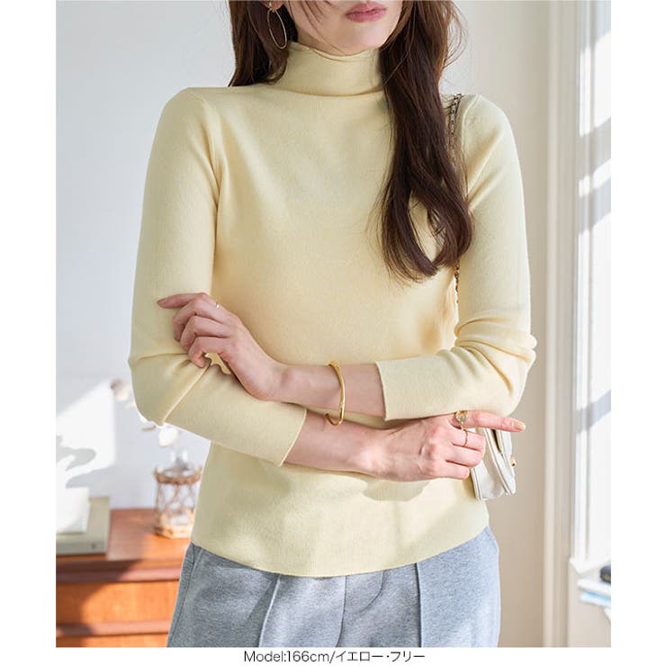 ハイネックハイゲージニット［N1329］ ニット ハイネック | KOBE LETTUCE | 詳細画像7 