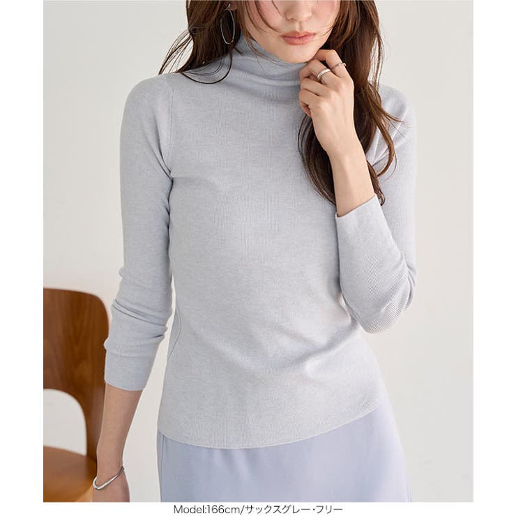 ハイネックハイゲージニット［N1329］ ニット ハイネック | KOBE LETTUCE | 詳細画像10 