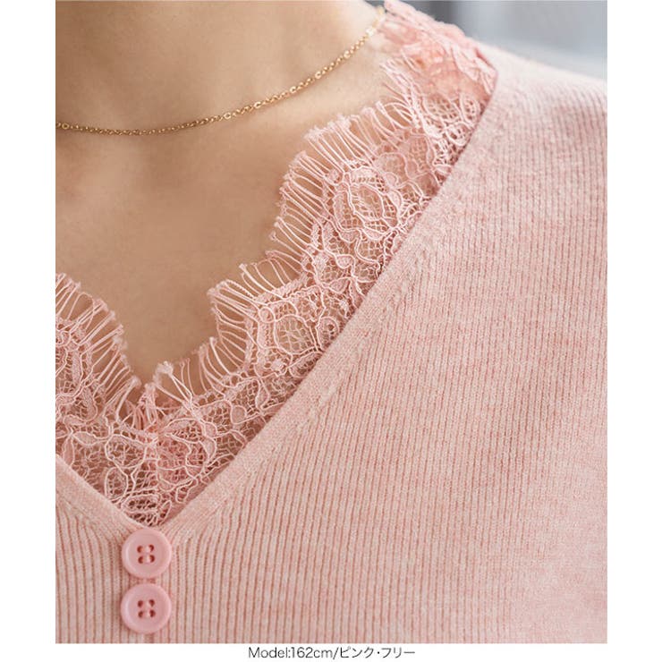 レースドッキングニット［N1330］ | KOBE LETTUCE | 詳細画像4 