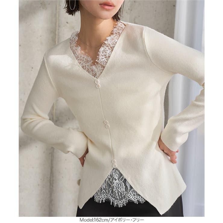 レースドッキングニット［N1330］ | KOBE LETTUCE | 詳細画像6 