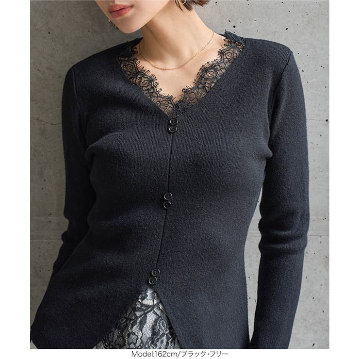 レースドッキングニット［N1330］ | KOBE LETTUCE | 詳細画像10 