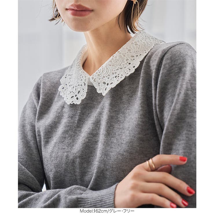 レース襟ニットトップス［N1333］ | KOBE LETTUCE | 詳細画像3 