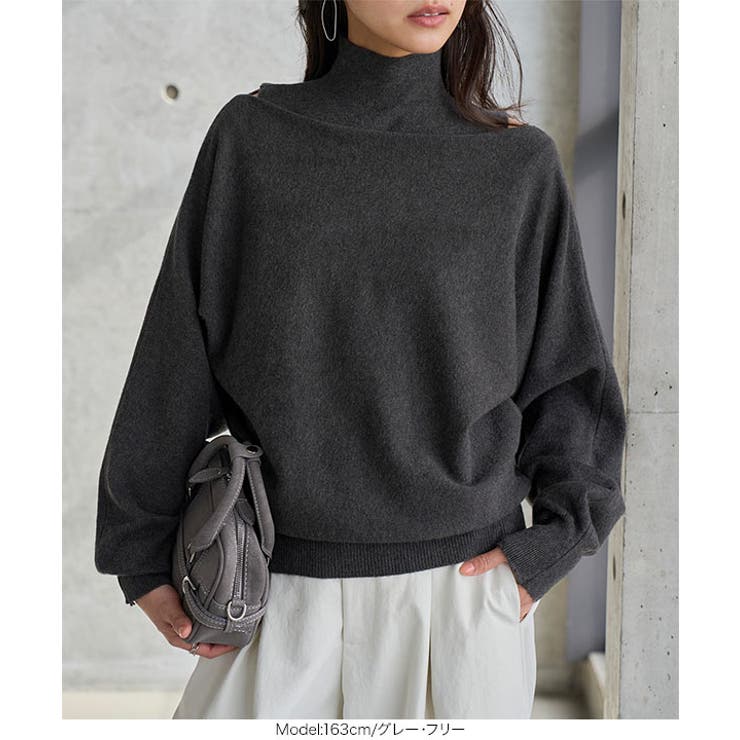 ハイネックニット×ボートネックニットトップス［N1336］ | KOBE LETTUCE | 詳細画像2 