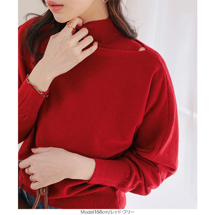 ハイネックニット×ボートネックニットトップス［N1336］ | KOBE LETTUCE | 詳細画像6 