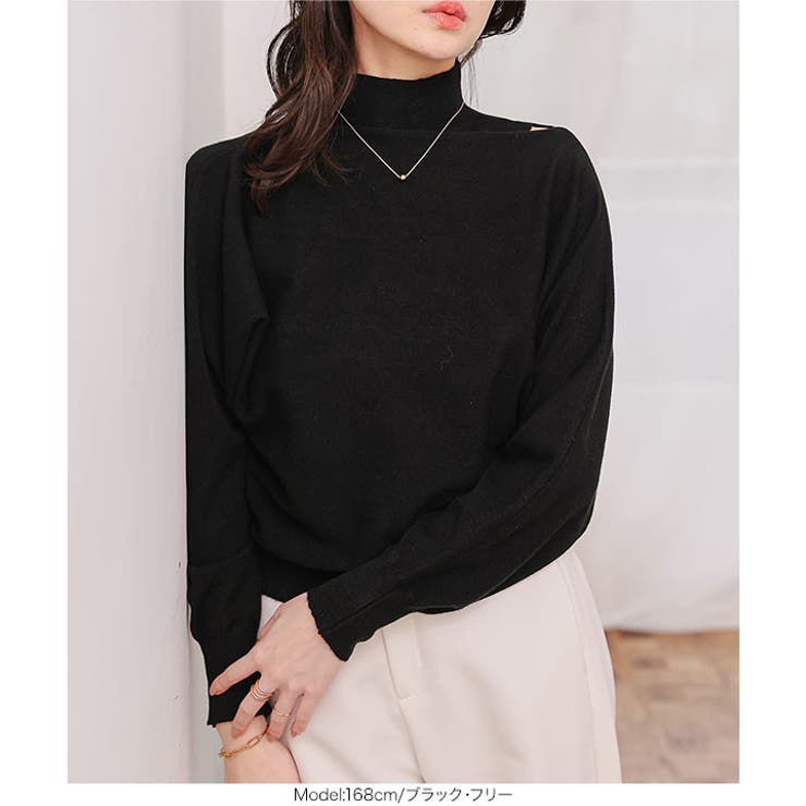 ハイネックニット×ボートネックニットトップス［N1336］ | KOBE LETTUCE | 詳細画像9 