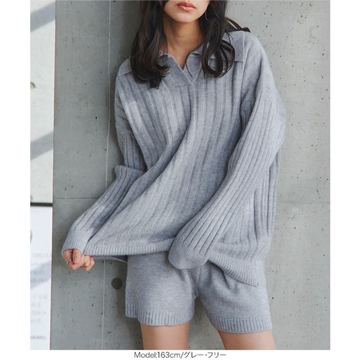 スキッパーニット×ショートパンツセット［N1338］ ニット × | KOBE LETTUCE | 詳細画像6 