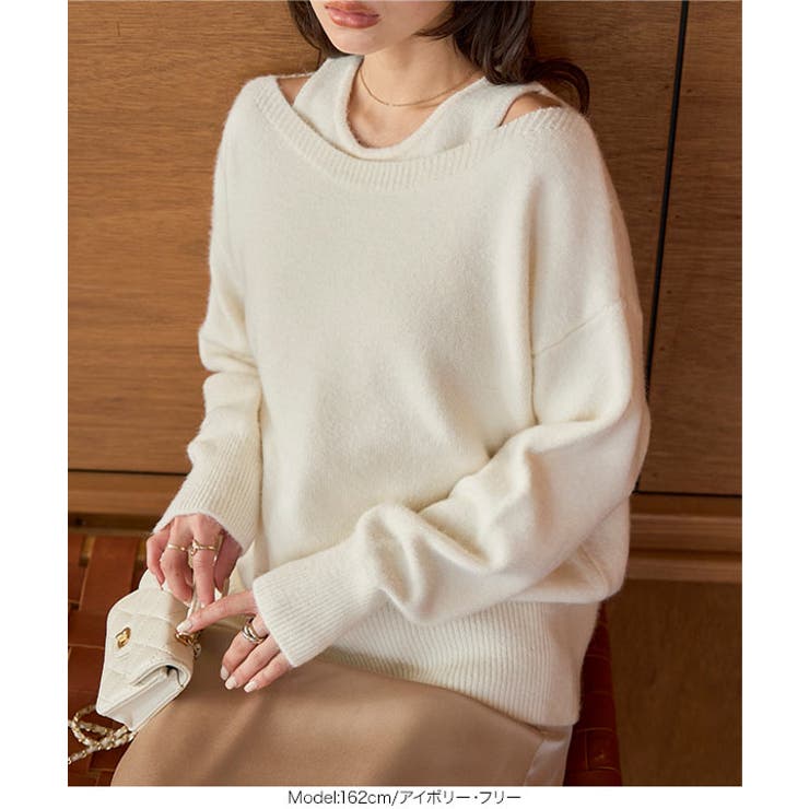 ノースリーブニット×ゆったりニットトップス2点セット［N1339］ ニットアンサ… | KOBE LETTUCE | 詳細画像4 