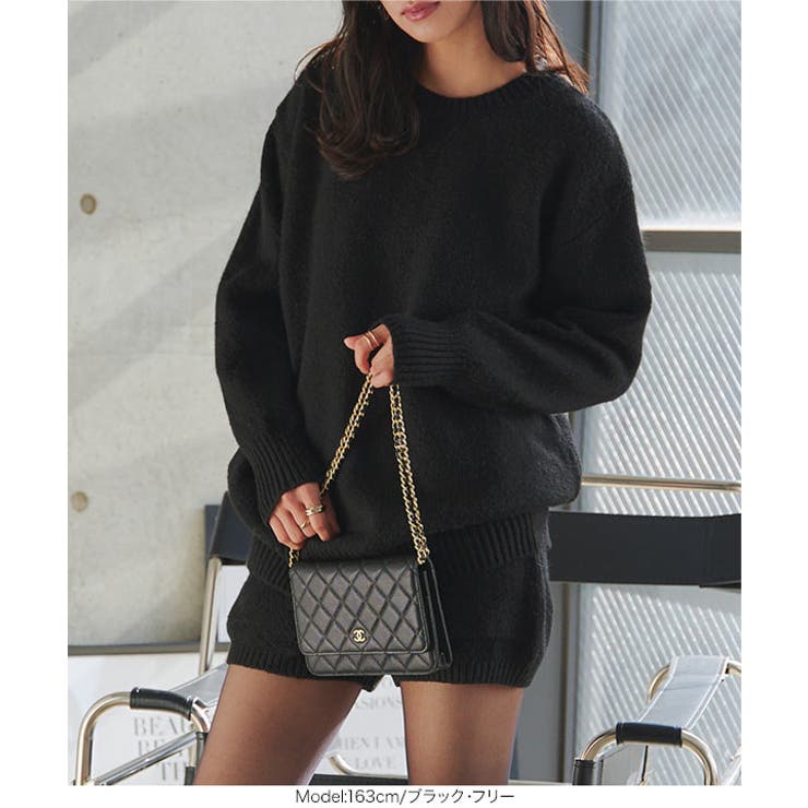 クルーネックニット×ショートパンツ2点セット［N1340］ セットアップ ニット | KOBE LETTUCE | 詳細画像9 