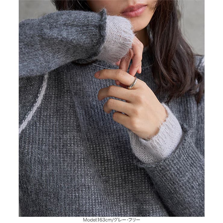 モヘアタッチレイヤード風ニットトップス［N1342］ | KOBE LETTUCE | 詳細画像3 