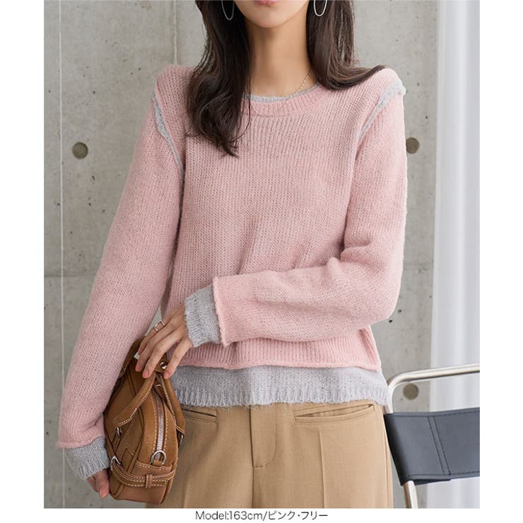 モヘアタッチレイヤード風ニットトップス［N1342］ | KOBE LETTUCE | 詳細画像6 