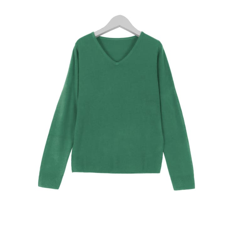 ビリヤードグリーン | おうちで洗えるカシミアタッチニット［N55FF］ | KOBE LETTUCE