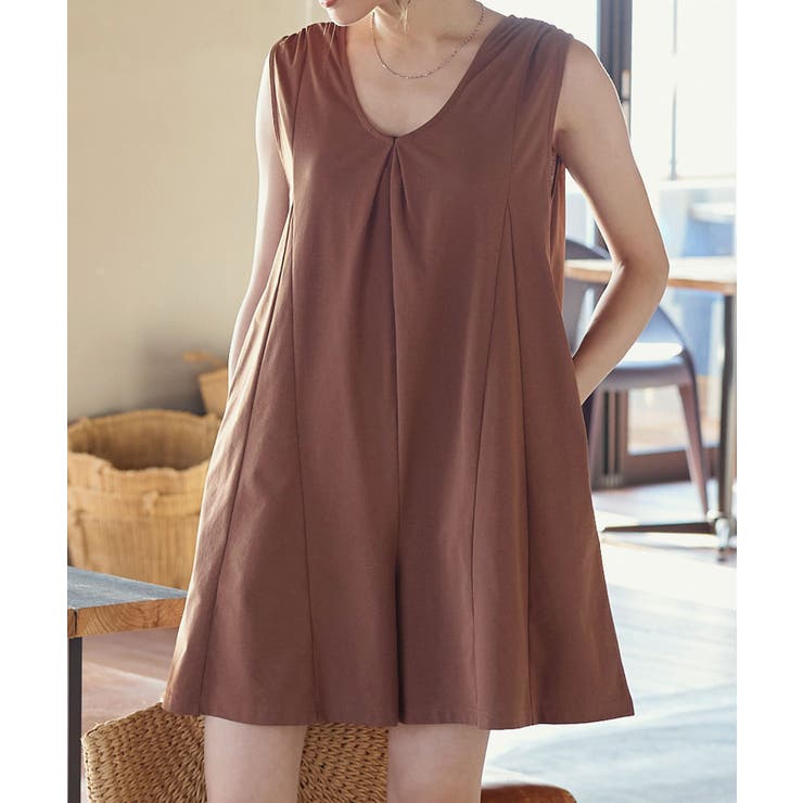 ブラウン | UVカット ラッシュガード オールインワン［S197] | KOBE LETTUCE