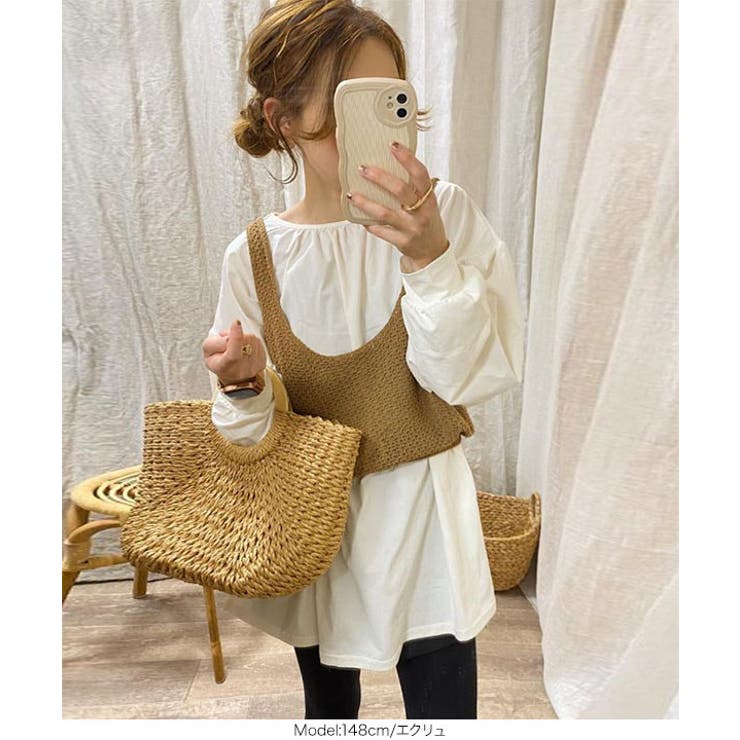 UVカット ラッシュガード ウエストストリングオーバーブラウス［S193] | KOBE LETTUCE | 詳細画像19 