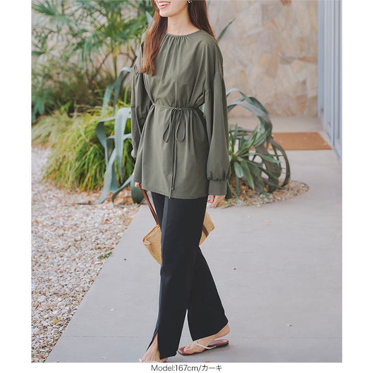 UVカット ラッシュガード ウエストストリングオーバーブラウス［S193] | KOBE LETTUCE | 詳細画像25 