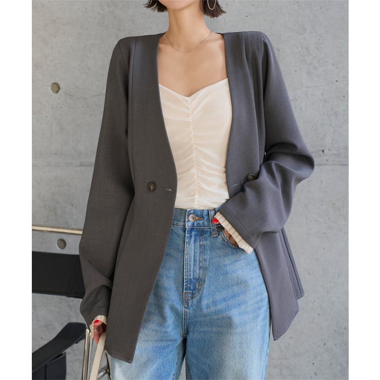 チャコール | ペプラムジャケット［K1426］ | KOBE LETTUCE
