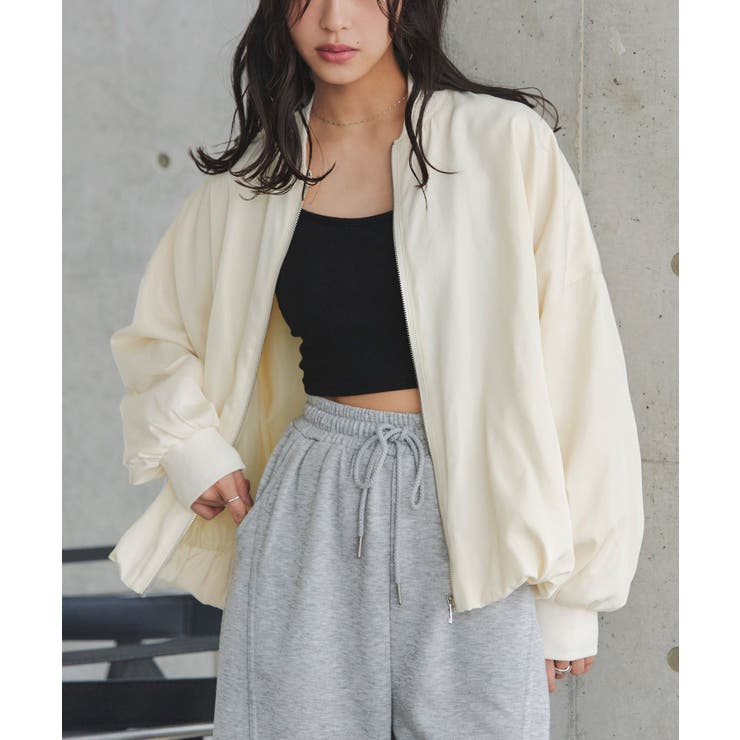 エクリュ | 裾バルーンジップブルゾン［K1433］ ジップブルゾン 裾バルーン | KOBE LETTUCE