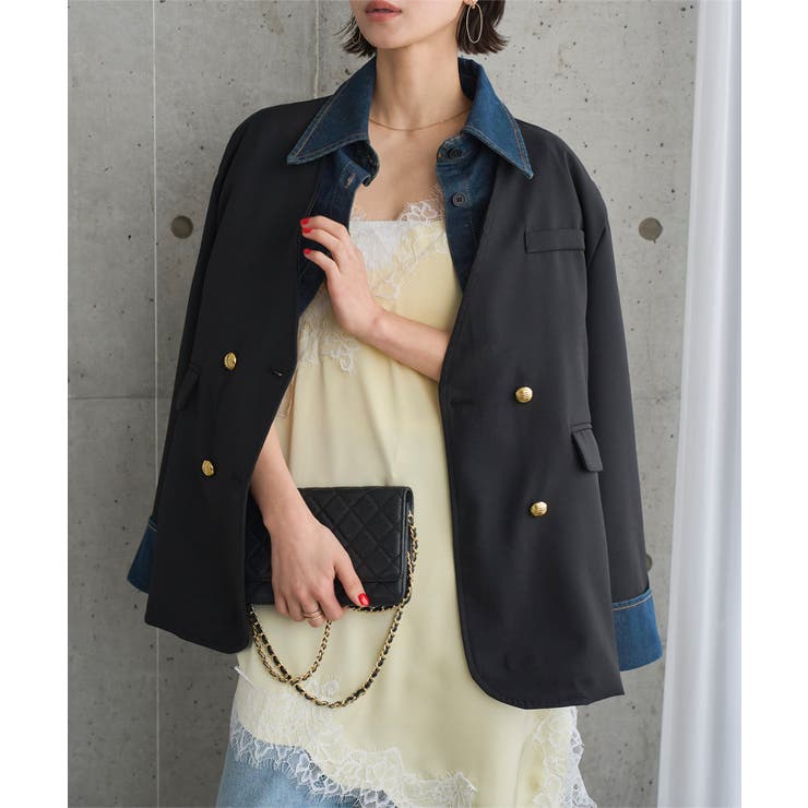 ブラック | 選べるタイプ デニムドッキングジャケット［K1437］ ジャケット | KOBE LETTUCE