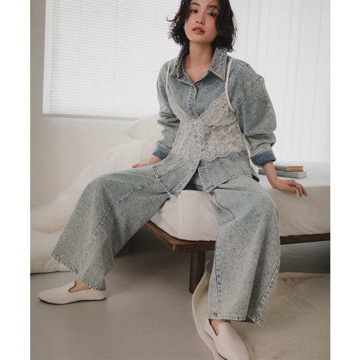 ライトブルー | ブークレーデニムシャツジャケット［K1438］ デニムシャツ ジャケット | KOBE LETTUCE