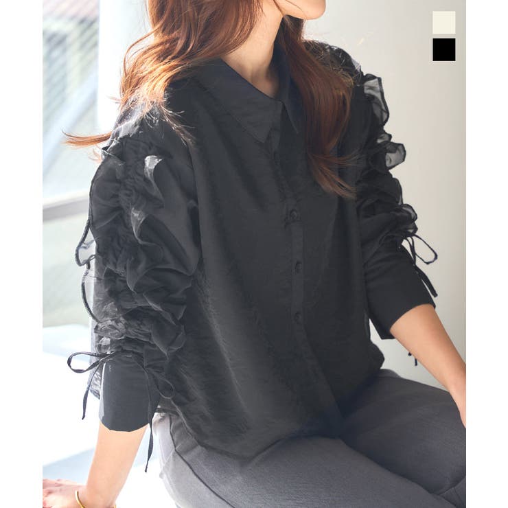 オーガンジーフリルブラウス［C7678］ オーガンジー フリル | KOBE LETTUCE | 詳細画像1 