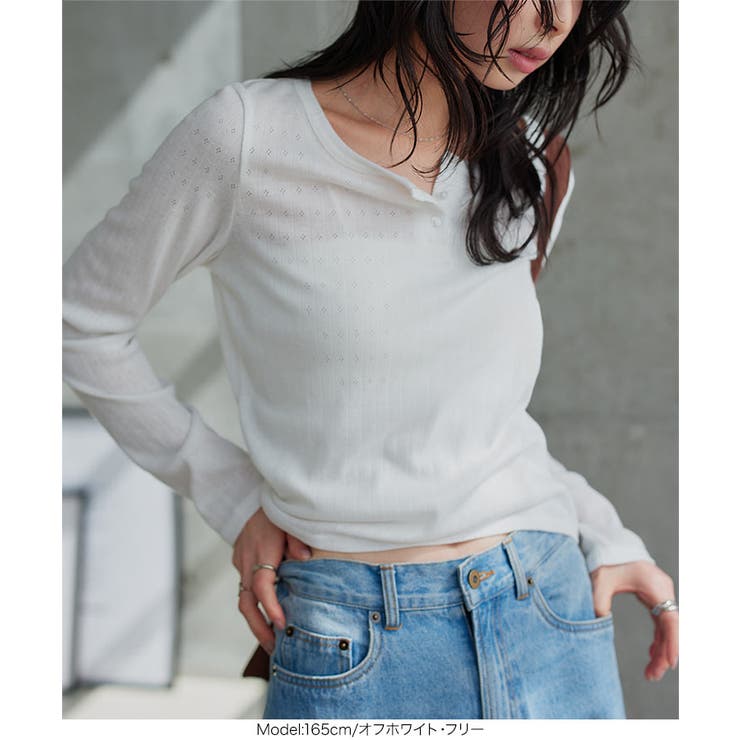 アイレットリブヘンリーネックトップス［C7797］ ヘンリーネック トップス | KOBE LETTUCE | 詳細画像2 