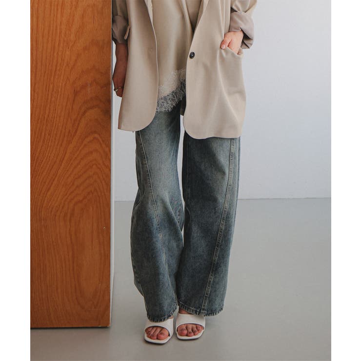 ブルー | カーブデニムパンツ［M4395］ | KOBE LETTUCE